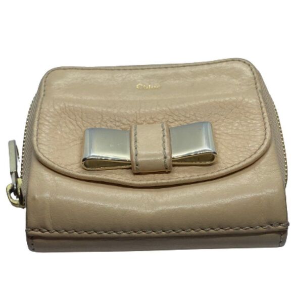 Chloe Beige Leather Small Designer Wallet w/ Box, Dust Bag & Authenticity Card - Picture 1 of 14